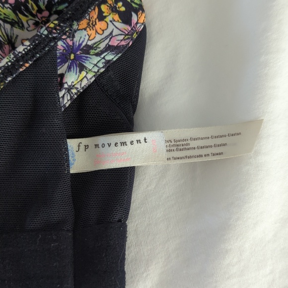 FP Movement Free People Eden Printed Bra Black Neon Ditsy Floral Size S - Picture 5 of 9